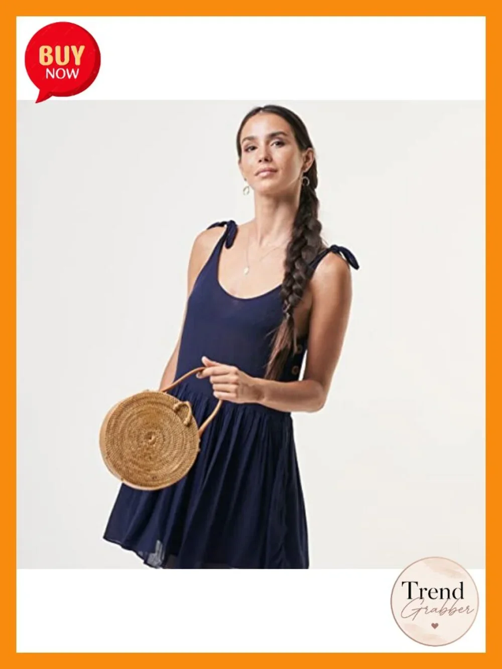 Handmade Rattan Crossbody Bag - Woven Wicker Purse - Round Straw Bag